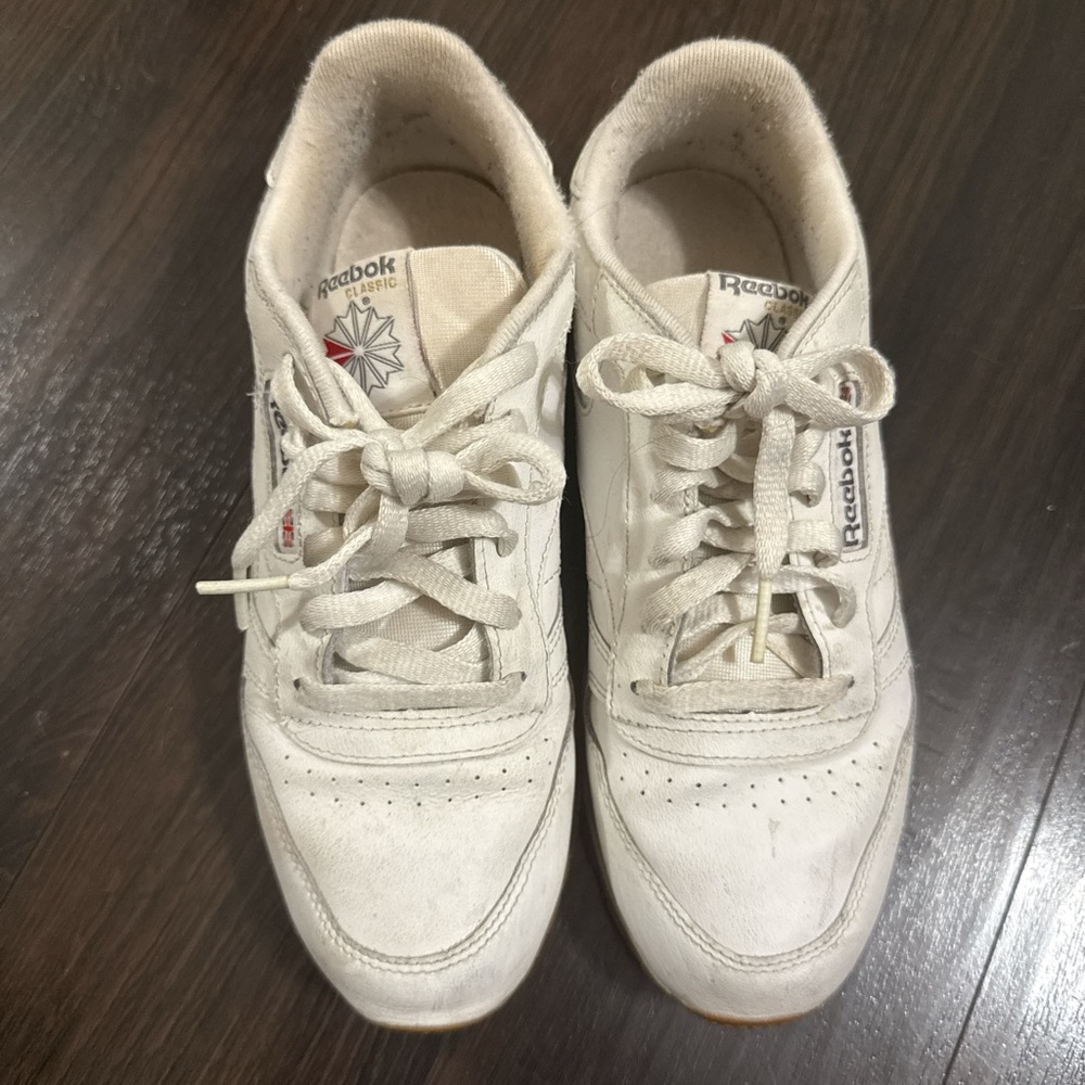 Reebok Off-White Leather Sneakers